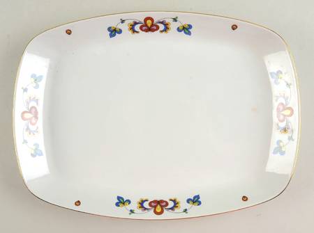 Farmer's Rose (Rim, Gold Trim) 13" Oval Serving Platter