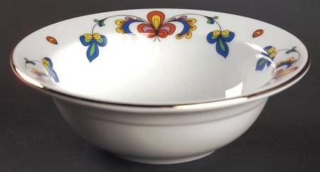 Farmer's Rose (Rim, Gold Trim) Coupe Cereal Bowl