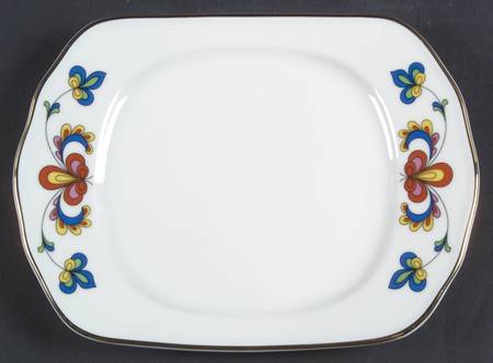 Farmer's Rose (Rim, Gold Trim) Butter Tray