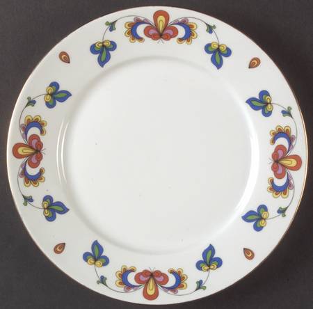 Farmer's Rose (Rim, Gold Trim) Salad Plate