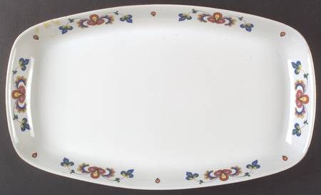 Farmer's Rose (Rim, Gold Trim) 16" Oval Serving Platter