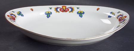 Farmer's Rose (Rim, Gold Trim) 11" Oval Baker