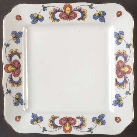 Farmer's Rose (Rim, Gold Trim) Hors d'Oeuvres Dish