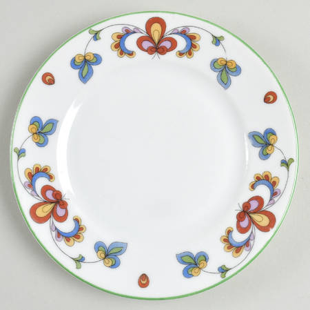 Farmer's Rose (Green Trim) Bread & Butter Plate