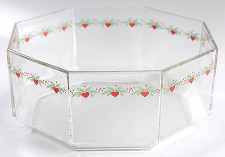 Hearts & Pines (Multisided) 9" Glassware Salad Bowl by Porsgrund