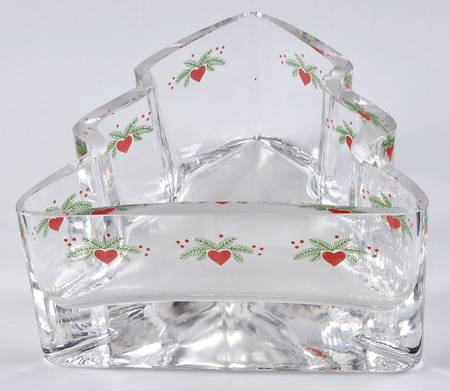 Hearts & Pines (Multisided) Tree Shaped Glassware Candy Dish by Porsgrund