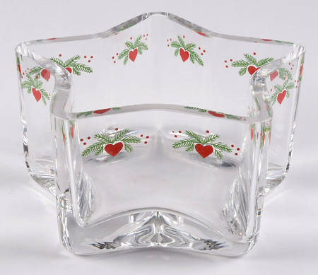 Hearts & Pines (Multisided) Star Shape Glass Candy Dish by Porsgrund