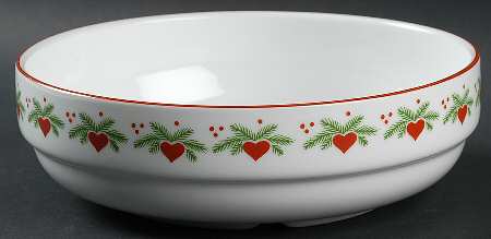 Hearts & Pines (Multisided) 8" Shallow Round Bowl by Porsgrund