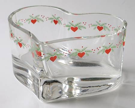 Hearts & Pines (Multisided) Heart Shape Glassware Dish by Porsgrund