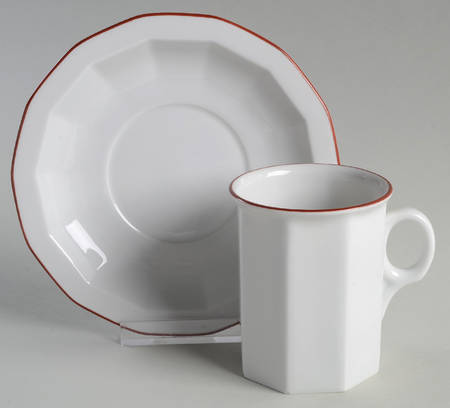 Octavia Red Flat Cup & Saucer Set