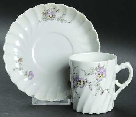 Pansy Flat Demitasse Cup & Saucer Set