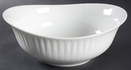 Spire White 9" Oval Vegetable Bowl