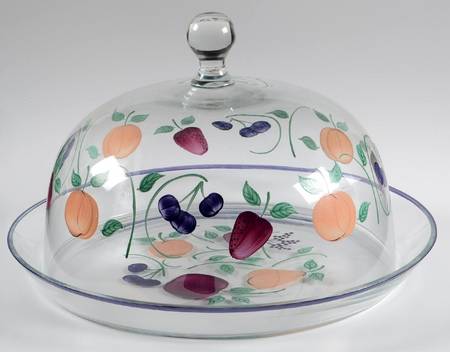Orchard Medley Cake Plate with Glass Dome