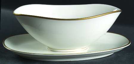 Princess Heritage (Gold Trim) Gravy Boat with Attached Underplate