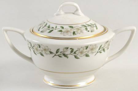 Bridal Wreath Sugar Bowl & Lid
