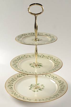 Bridal Wreath 3-Tiered Serving Tray (DP, SP, BB)