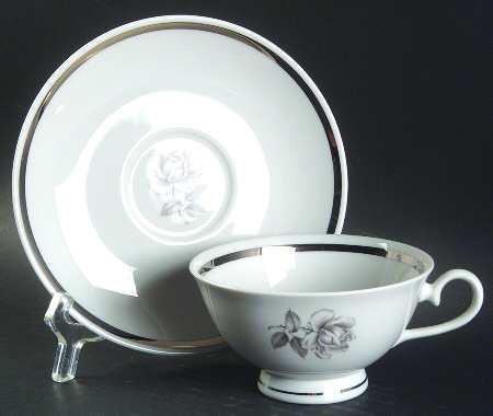 Cameo Rose Footed Cup & Saucer Set