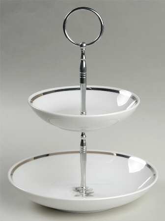 Cameo Rose Two-Tiered Serving Tray (Fruit, Soup Bowl)