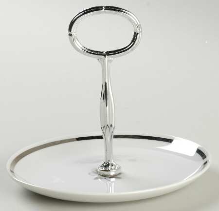 Cameo Rose Round Serving Plate with Handle (BBr)