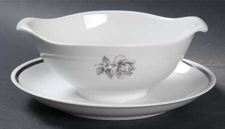 Cameo Rose Gravy Boat with Attached Underplate