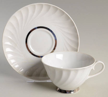 Elegance (Platinum Inner Ring) Footed Cup & Saucer Set