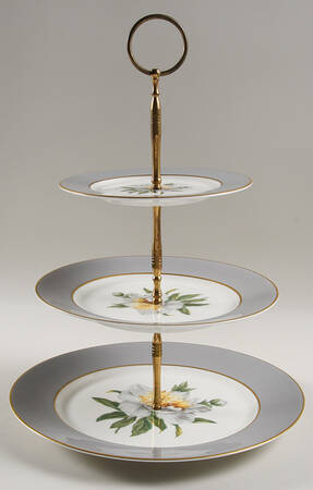 Golden Peony 3-Tiered Serving Tray (DP, SP, BB)
