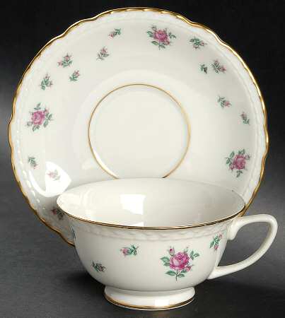 Corsage Footed Cup & Saucer Set