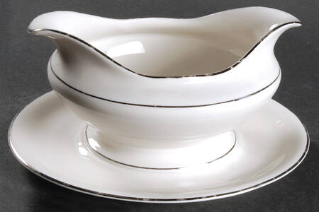 Silver Tiara Gravy Boat with Attached Underplate