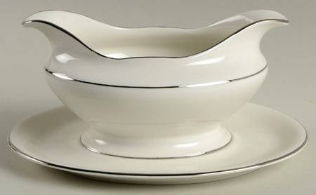 Silver Tiara Gravy Boat with Attached Underplate