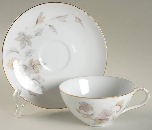 Autumn Leaves Flat Cup & Saucer Set