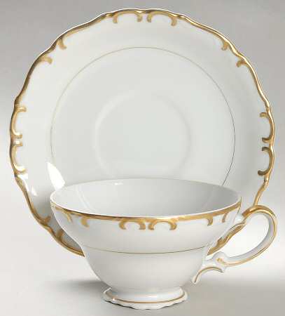 Golden Baroque Footed Cup & Saucer Set