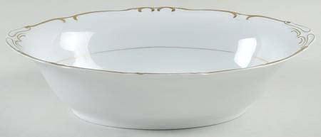 Golden Baroque 10" Oval Vegetable Bowl