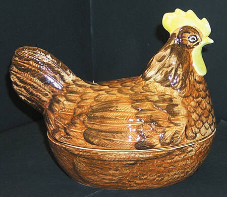 Ye Olde Cottage Hen On Nest
