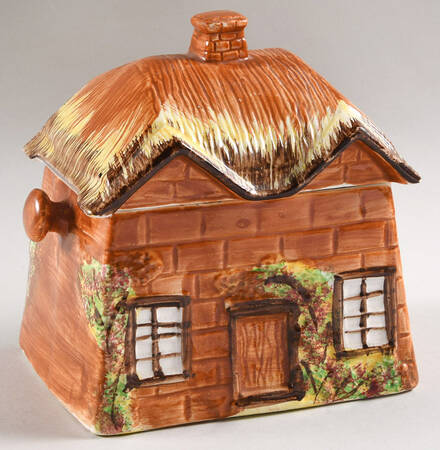 Ye Olde Cottage Biscuit Barrel & Lid No Handle