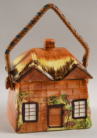 Ye Olde Cottage Biscuit Barrel & Lid