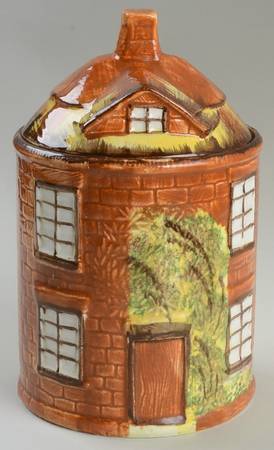 Ye Olde Cottage Biscuit Barrel & Lid