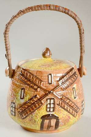 Ye Olde Cottage Biscuit Barrel & Lid