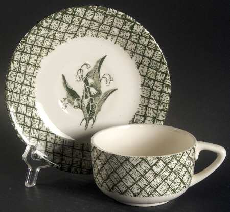 Lily of The Valley Flat Cup & Saucer Set
