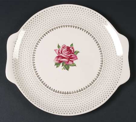 Romance Rose Handled Cake Plate