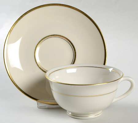 Golden Ring Footed Cup & Saucer Set