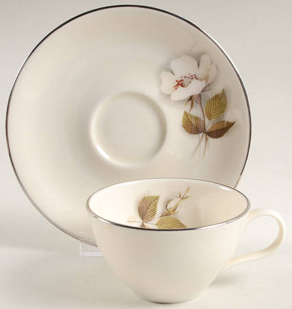 Ivory Rose Flat Cup & Saucer Set