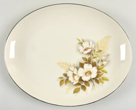 Ivory Rose 12" Oval Serving Platter