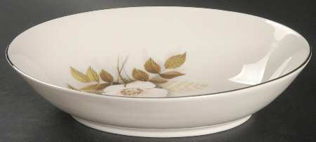 Ivory Rose 9" Oval Vegetable Bowl