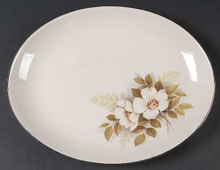 Ivory Rose 11" Oval Serving Platter