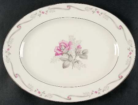 Morland Rose 15" Oval Serving Platter