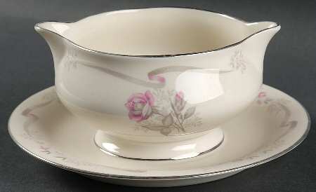 Morland Rose Gravy Boat with Attached Underplate
