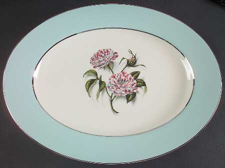 Rosa Mundi 15" Oval Serving Platter
