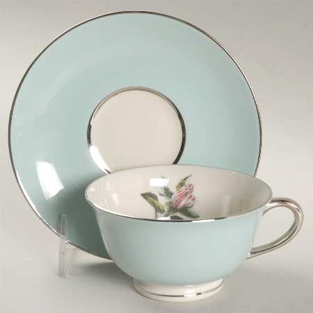 Rosa Mundi Footed Cup & Saucer Set