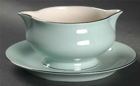 Rosa Mundi Gravy Boat with Attached Underplate