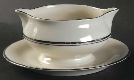 Silver Sonnet Gravy Boat with Attached Underplate